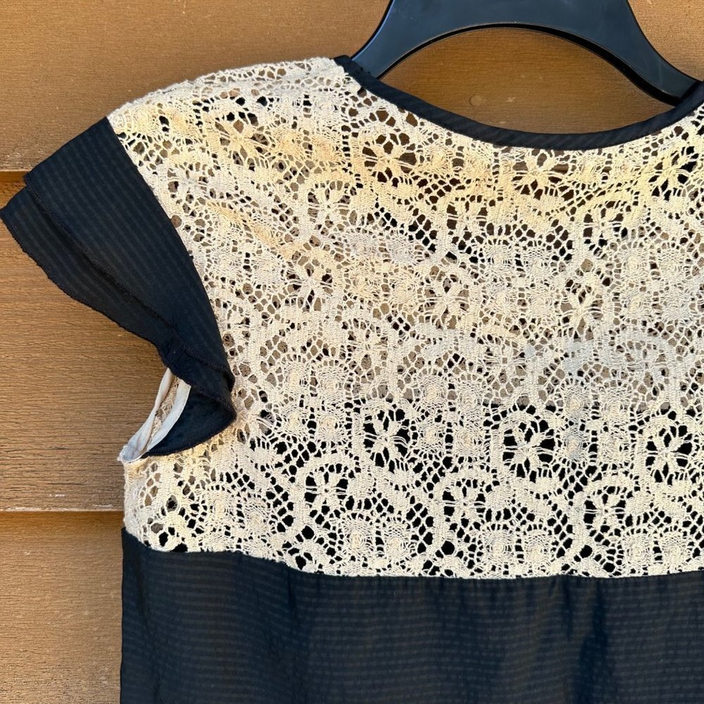 Corey Lynn Calter Black Silk Lace Top Women’s Shirt Size 0 - Picture 8 of 10